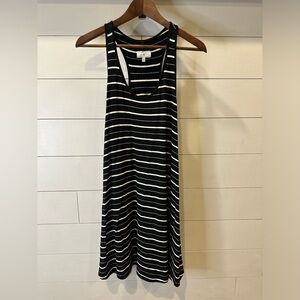 Lou & Grey Black and White Striped Sleeveless Dress- size Small